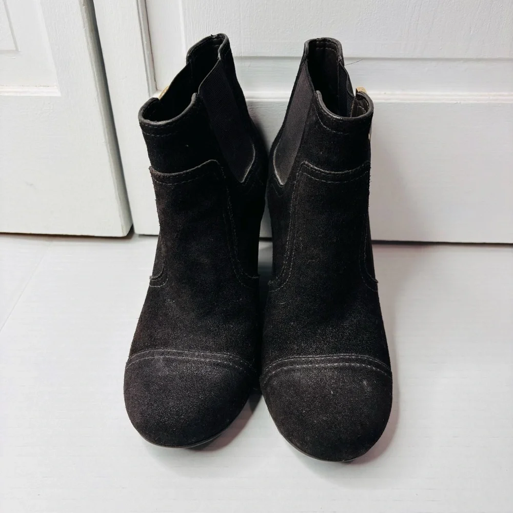 TORY BURCH Adrienne Brown Suede Ankle Booties Size 8